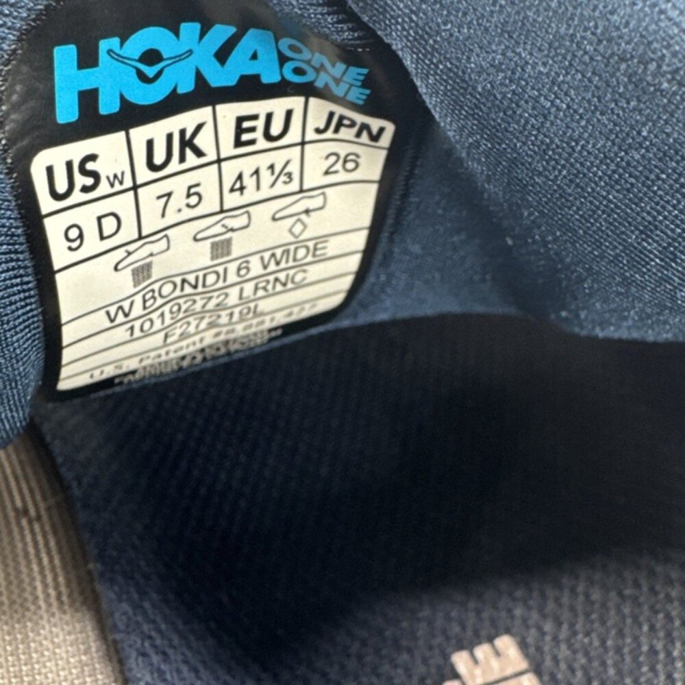 Hoka One One Bondi 6 Women's Shoes Size 9 D Running Athletic Sneakers Gray Blue - Picture 9 of 10